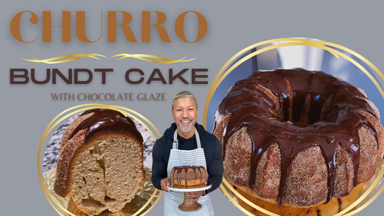 Churro Bundt Cake with Chocolate Glaze