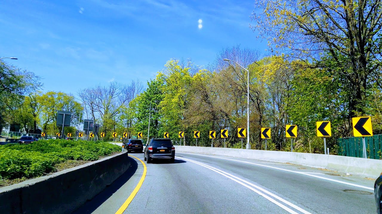 4K Highway Jackie Robinson Parkway full length from Queens to Brooklyn, NYC (spring 2022