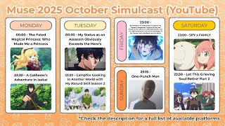 Muse 2025 October Simulcast  Schedulemuse Asia Bulletin Board 