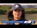 Evacuations lifted as several crews, aircraft work to put out large Caddo County fire