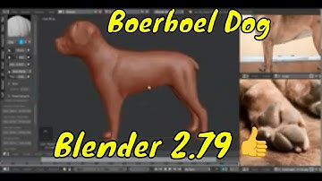 Boerboel dog modeling and sculpting in Blender 2.79