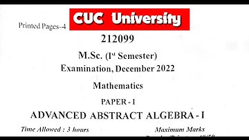 MSC 1st SEM || Advance Abstract Algebra I || 2022-23 Previous year question paper #math #algebra