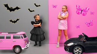 Maya plays Pink vs. Black Challenge with Wednesday by Maya and Mary 1,166,945 views 4 months ago 3 minutes, 8 seconds
