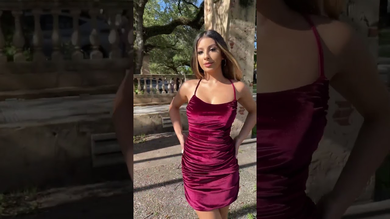 Marilyn Mini Dress - Burgundy Velvet | Lady Black Tie