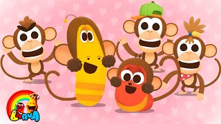 Five little monkeys jumping on the bed - Baby songs | Nursery Rhymes & Kids Song | Larva - Cocomelon