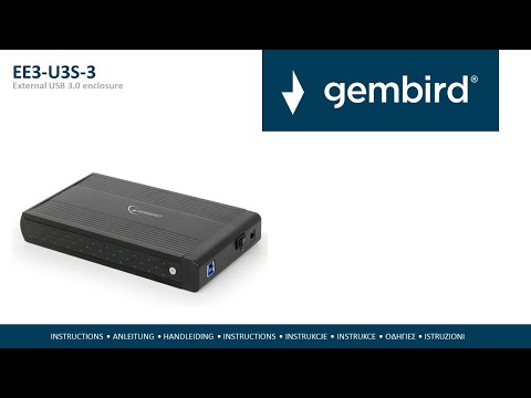 Зовнішня кишеня SATA 3.5" HDD, USB 3.0, чорний Gembird EE3-U3S-3 — MegaLavka, видео 1