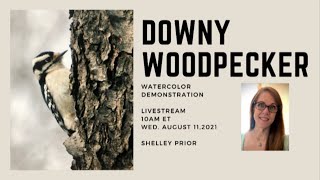 Downy Woodpecker in Watercolor with Shelley Prior