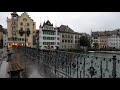 Light Rainfall Walk In Luzern(4K) 🎧