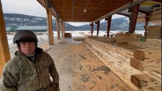 Meadowlark’s 18’x24’ Montana Log Cabin and Swiss Chalet Log Home, Handcrafted And Dismantled