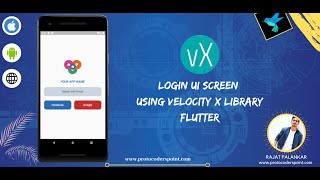 Login UI Screen using Velocity X Library Flutter - @HelloCodepur