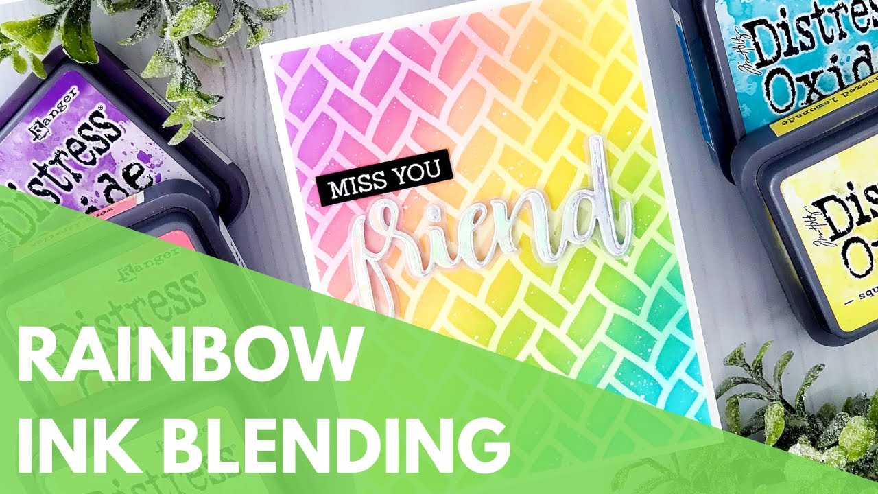 Rainbow Blending With Distress Oxide Inks - YouTube
