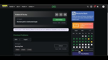 Gfg Problem of the day || Shortest path in Undirected Graph || 21/08/24