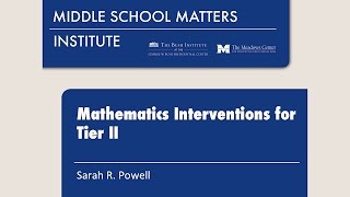 Webinar: Mathematics Interventions for Struggling Middle School Students