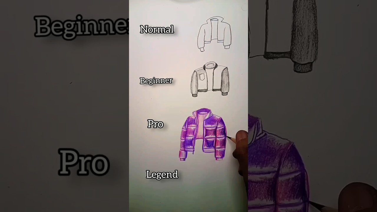 Girl Jacket 🧥 Drawing Sketch Art normal vs legend 