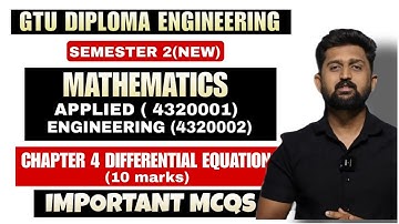 CHAPTER 4 DIFFERENTIAL EQUATIONS IMP MCQs | APPLIED AND ENGINEERING MATHEMATICS | GTU DIPLOMA SEM 2