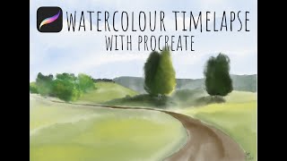 Procreate Watercolor Time-Lapse | Landscape Painting (2021)