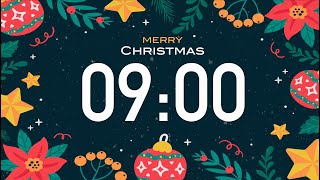9 Minute Christmas Timer 🔕 No Music (4K) ☃️ - with Alarm Sound