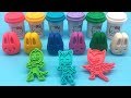 Learn Colors and Numbers with 6 Color Play Doh Miffy and Friends PJ MASKS Molds And Surprise