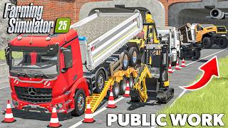 Massive Accident Rescuing - Crashed Mercedes Arocs Truck! | PUBLIC WORK | Farming Simulator 25