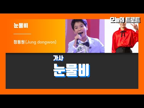 트로트 가사 정동원 눈물비 미스터트롯