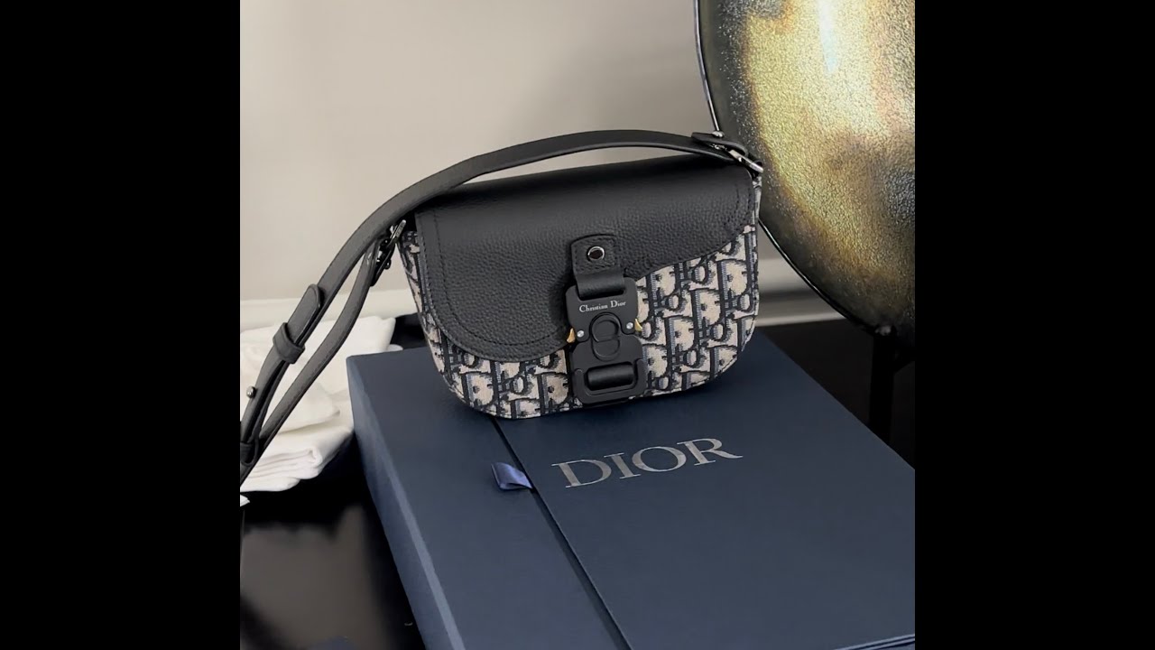 DIOR Mini Saddle Messenger Bag with Flap Oblique Jacquard | DIOR