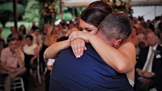 Bride & groom cry in each other's arms after hearing the letters they wrote to their fathers 😭