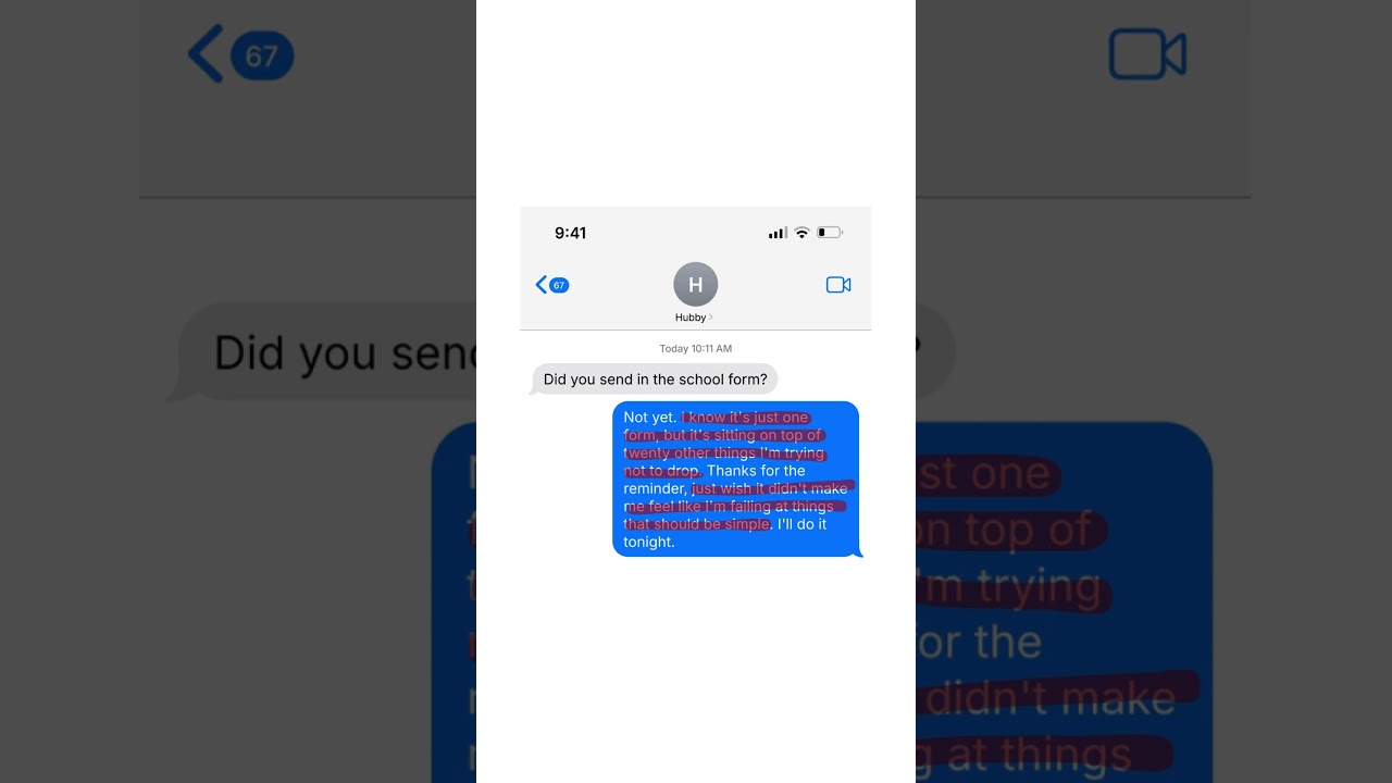 What Mental Load Looks Like in a Text