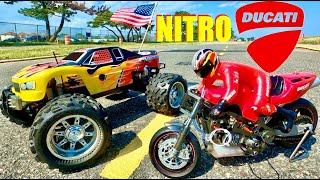 Team Associated MGT 8.0 & 1/5 Thunder Tiger Nitro Motorcycle - Let's Start Them up 🔥
