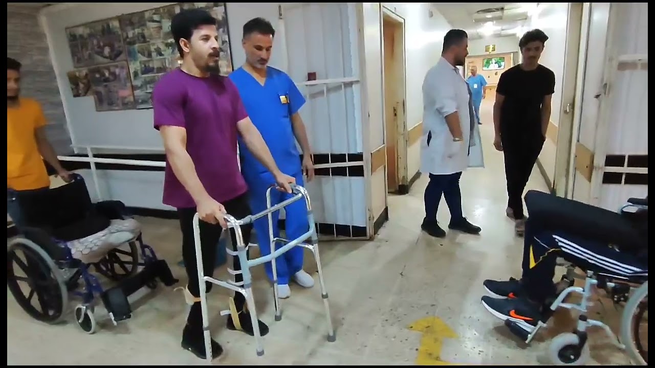 تأهيل احد المرضى الراقدين والمصاب بشلل الاطراف السفلى الكامل بمستوى الفقرة الصدرية الثانية عشر