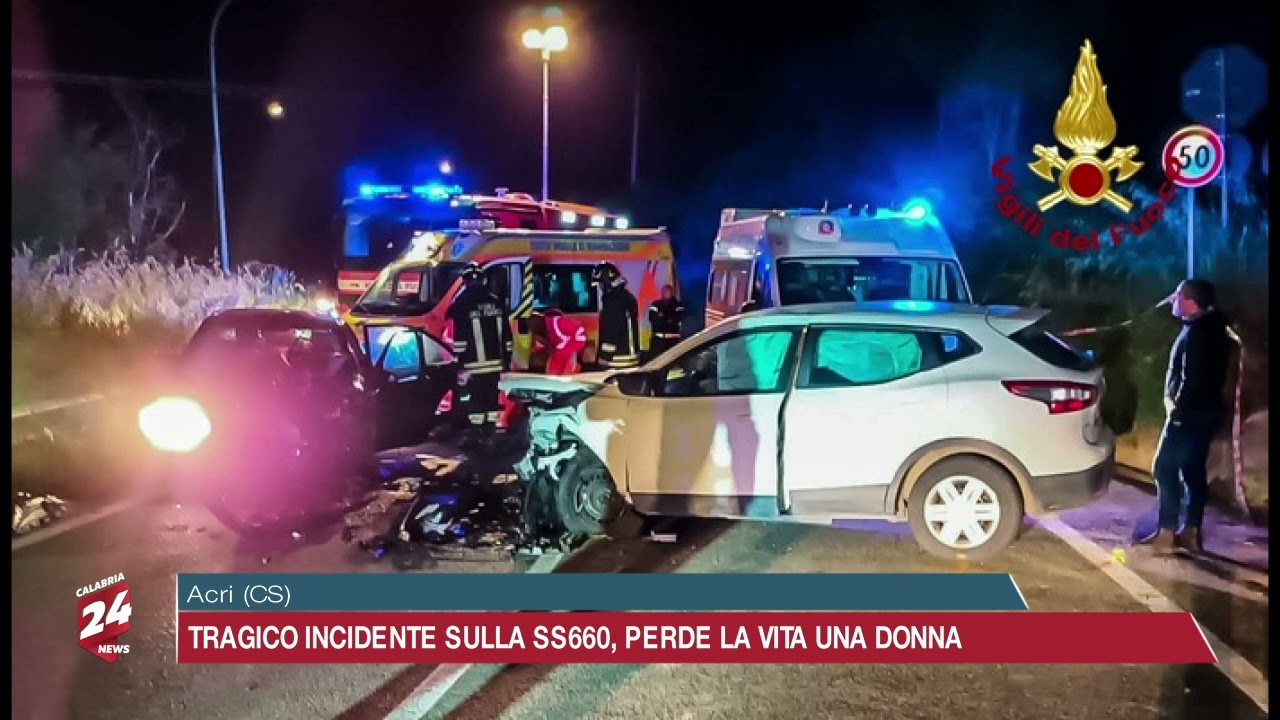 Acri (CS) Tragico incidente sulla SS660, perde la vita una donna