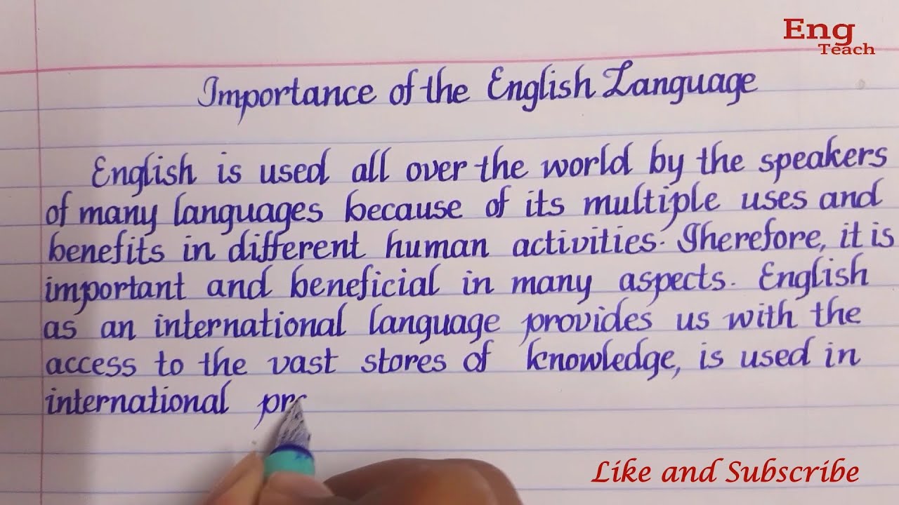 essay on importance of english language for class 8