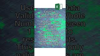 Limit Entries with Data Validation! #excel #forms