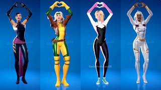 Fortnite Bratty Emote With Psylocke Rogue Gwen Stacy Storm Skin Thicc 🍑😜🥵😱🔥 Who Won ?