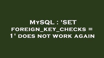 MySQL : 