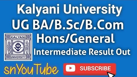Kalyani University UG Intermediate Result BA/BSc/BCom Hons & General