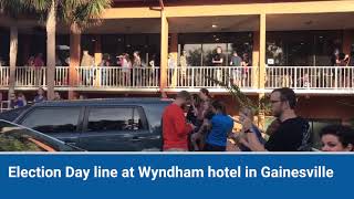 Election Day line at Wyndham Garden Hotel in Gainesville