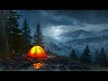 Ultimate ASMR Camping at Mountain Peak During Heavy Rain &amp; Thunderstorm | Natural Relaxation