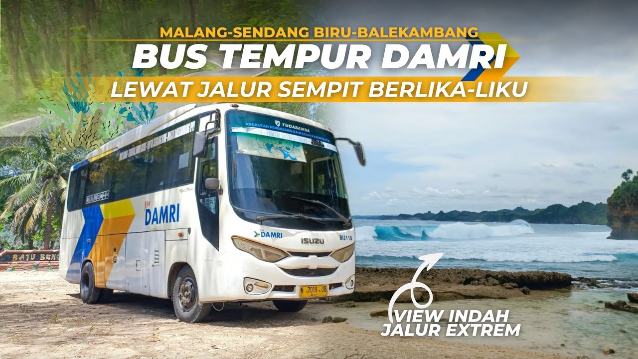TRIP BUS DAMRI MALANG PANTAI SELATAN‼️ | PENUMPANG RAMAI GAK KEBAGIAN KURSI🤣
