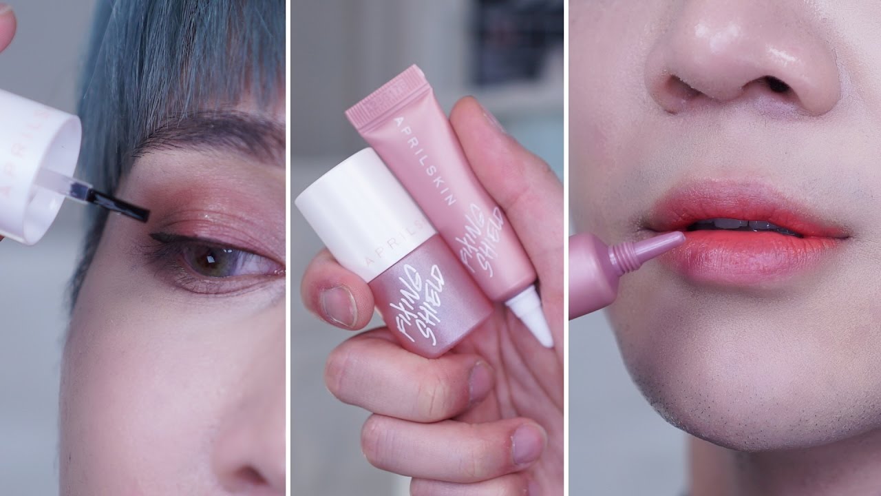 Trying Eyeshadow/Lipstick 'Top Coat' || Aprilskin Fixing Shield Review