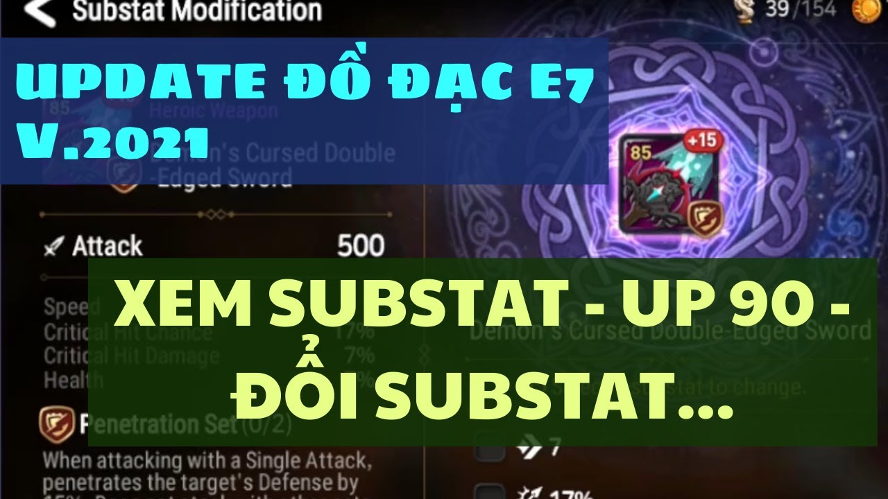 Hướng dẫn về đồ đạc (gear / Equipment / substat) cập nhật ở cuối năm 2021!! - Epic Seven