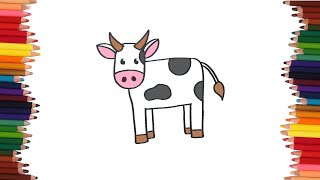como dibujar una vaca facil | Dibujos faciles