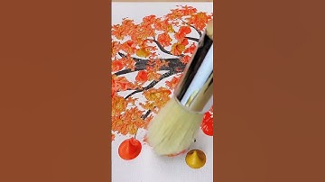 How to Create Stunning Fall Tree Art Fast! #painting #art #acrylicpainting #tree