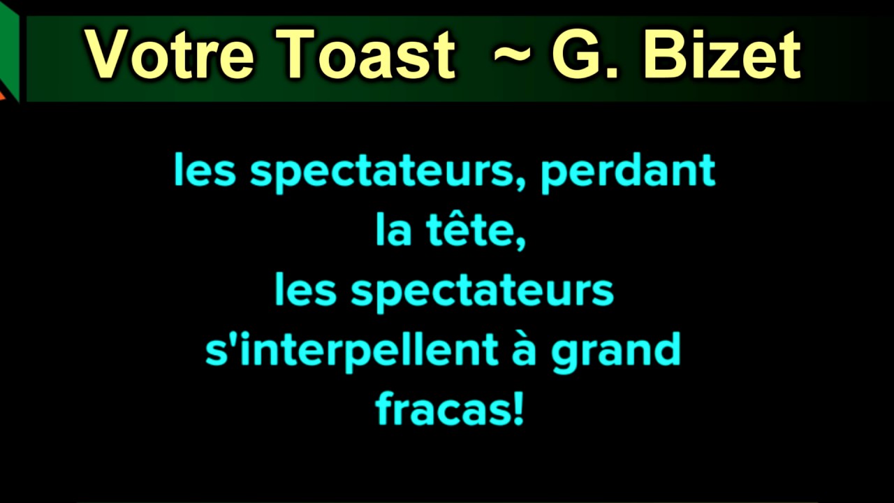 Votre Toast (Toreador Song) G. Bizet New Karaoke Karaoke 808