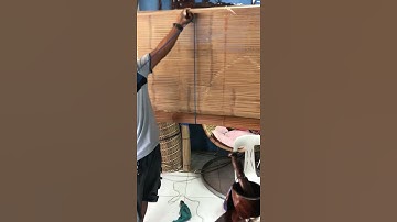 DYI How to install roll up bamboo blinds with poly 🤗