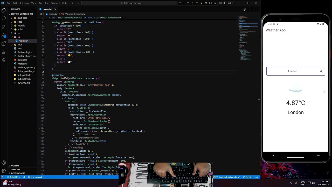 ASMR Coding With Me | Simple Weather App using Flutter | Code With Me ...