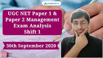 UGC NET Paper 1 & Paper 2 Management Exam Analysis Shift 1 | 30th September - by Shubham Sir