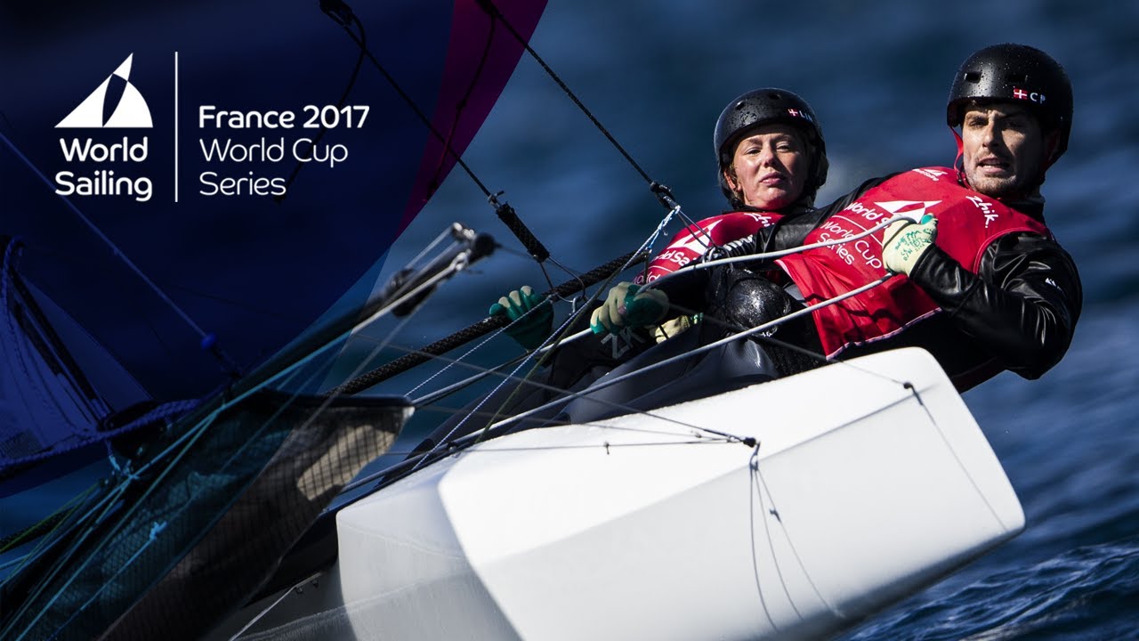 Full Nacra 17 Medal Race from the World Cup Series Hyères 2017
