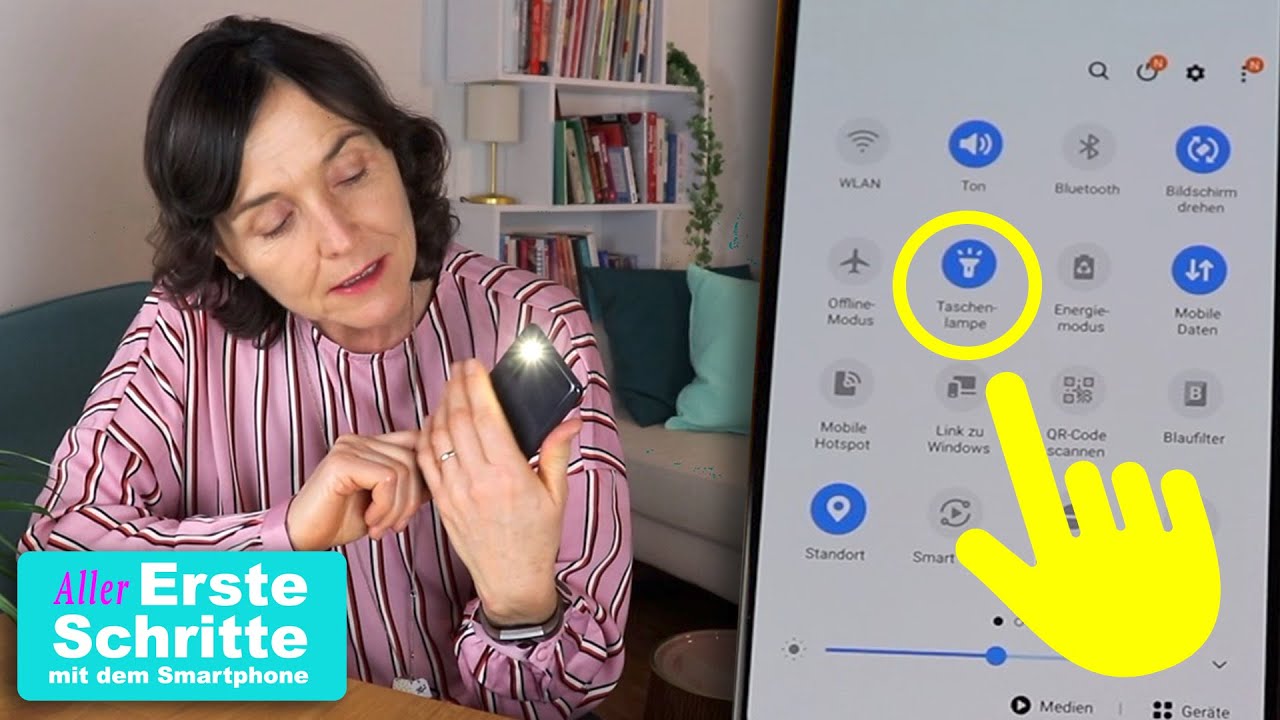 Wo ist die Taschenlampe auf dem Samsung? Allererste Schritte mit dem Smartphone Teil 05.