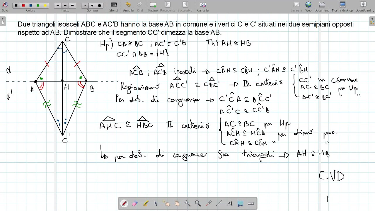 Risoluzione di un problema di geometria con i triangoli e i criteri di congruenza