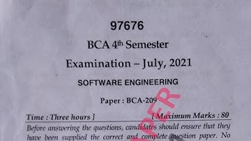 Mdu BCA 4th Sem Software Engg Question Paper 2021
